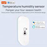 TUYA WiFi niiskuse temperatuuri monitor: Nutikas h&uuml;gromeetertermomeeter kaugseire ja hoiatuse jaoks, sisetermomeeter, koos Alexaga
