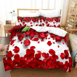 Roosa Roosi Voodipesukomplekt Moodne Romantiline Kodutekstiil &Uuml;heinimese Kaheinimese Suurus Paari Naine T&uuml;drukute Magamistoa Sisekujundus Lilled Tekikott US Twin 172x218cm