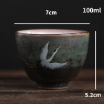 K&auml;sitsi valmistatud kare keraamiline teetass, vintage ahjumuutus, kraana teetass, meistritass, kung fu tee komplekt 1PCS