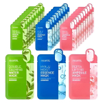 Mediheal Double Calming Water mask 10 Sheets+ Hyalu Moist Essence Mask 10 Sheets + Pepta Lifting Ampoule Mask 10 Sheets, Total 30 Sheets, 1Set 20ml X 30 Sheets (1Set)