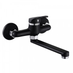 K&ouml;&ouml;gisegisti Seinale paigaldatav &uuml;he k&auml;epidemega segisti kraanist kraanikausi segisti p&ouml;&ouml;rlev kuuma k&uuml;lma vee segisti mopp basseini kraani segistid kraanikausi segisti G1/2 must