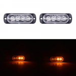 2 TK 12-24V Kollane Stroboskoopiline K&uuml;lgmine Hoiatus 4 LED Iluv&otilde;re Vilkuv Valgusriba Rikke Avarii Veoauto Haagis LED Valgus