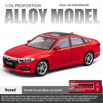 1/24 Honda Accord Limusiin Heli ja Valgus Sulamist Metallist Diecast Auto Mudel Kogumine Hobi Kaunistus Trendikas P&uuml;hade Kingikarbis Poiss punane
