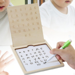 Wooden Letter Tracing Board Handwriting Practice Tool Russian Learning to Write Alphabet
