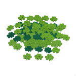 50 Pieces Wooden Shamrock Buttons 1 inch Ornaments Wood Green Spring for Clothes Accessories Solid color