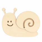 Silhouette en bois 9 x 6,9 cm - Escargot et coquille