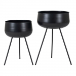 House Nordic Pots &agrave; fleurs 2 pcs Kira Noir