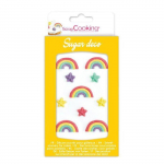 D&eacute;coration en sucre - Arc-en-ciel - 10 pcs - Couleur principale: Blanc - Id&eacute;al pour g&acirc;teaux