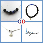 Parure bijoux - A Bijoux - Onyx noir mat 8 mm - Lapis Lazuli - Taille personnalisable - Fabriqu&eacute; en France
