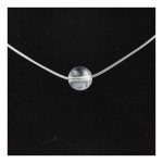 Pierres et Min&eacute;raux. Collier 1 perle Quartz 8 mm Chaine en acier inoxydable.