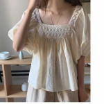 YYFS naistemood vabaaja suve kevade &uuml;hev&auml;rvilise tr&uuml;kiga l&uuml;hikeste varrukatega ruudu kraega pluusid ja s&auml;rgid S