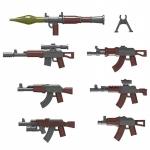 II maailmas&otilde;ja s&otilde;jalised ehitusplokid, s&otilde;duri kuju, relv, m&auml;nguasi, snaiper, allmasin AK karabiinp&uuml;ssi tarvikud armee tellised, mudel B081