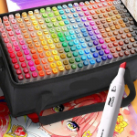 12/24/30/40/60/80 V&auml;rvid Alkohol Sketch Marker Pliiats Kahe otsaga Art Marker Pliiatsi komplekt joonistamiseks ja v&auml;rvimiseks Allajoon 12 colors must