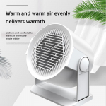 &Otilde;husoojendi Kaasaskantav v&auml;ike k&uuml;tteseade Elektriline kodukontori termostaat Kiire soojendus, madal m&uuml;ratase ja vaikne p&ouml;&ouml;ratava nurgaga lauaventilaator us valge