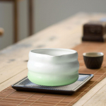 Ceramic Bowl in Traditional Porcelain Utensin Utensile Tea House Gradient Green