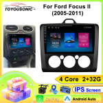 Autoraadio Carplay Ford Focus II jaoks (2005-2011) Navigatsioon GPS Android Auto Multimeediapleier Stereo&uuml;ksus WiFi BT Ei 2din 4G 4 core 2GB+32GB CP