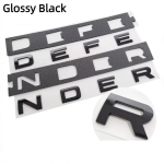 1 tk 3D ABS Mustad T&auml;hed DEFENDER M&auml;rk Auto Esiosa Kapoti Kleebised Decals Defender Embleemi Tarvikutele Glossy Black gray