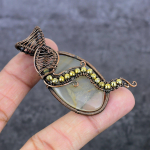 Fluorite Handmade Copper Wire Wrap Jewelry Pendant 2.36 o7k07