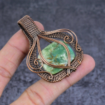 Chrysoprase Handmade Copper Wire Wrap Jewelry Pendant 2.40 q2m46