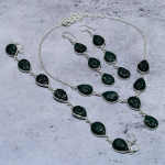 Natural Chrome Diopside Gemstone Handmade 925 Sterling Silver Gift Set b9r23