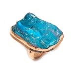 Peacock Titanium Aura Handmade Copper Jewelry Ring Size 8 o5e40