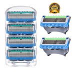 4 tk Professionaalsed habemenuga terad Reemplazo 5 Cartuchos &uuml;hilduvad Con Gillettee Fusionega 4PCS