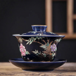 Keraamilise teetassi kontuur kullas teetassis Hiina Kung Fu Master Cup Loomingulise isikup&auml;ra kinkekarp s&otilde;pradele Teetassi komplekt, 6 <200ml