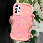 V&auml;rvitud mustriga Big Wave Edge pehmest silikoonmaterjalist Macaron telefoni&uuml;mbris, p&otilde;rutuskindel kaitsev kummist korpus Samsung Xiaomi Poco Redmi jaoks Redmi A3 roosa