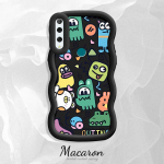 Maalitud mustriga Suure Laine &Auml;&auml;r Pehmest Silikoonist Materjalist Makroon Telefoni&uuml;mbris P&otilde;rutuskindel Kaitsev Kummist Kest iPhone'ile Huawei Honorile Infinixile Tecnole Tecno Spark 8 must