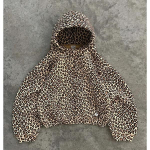 RogueWave Vintage Leopard Kapuutsiga dressipluusid Y2k &Uuml;lem&otilde;&otilde;dulised Loomamustriga Kapuutsiga Pusad Pulloverid Retro Grunge Hip Hop T&auml;navamood XXL