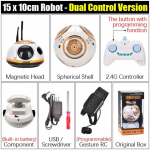 RC Robot 2.4G Raadio Kaugjuhtimispult Heliga Kell Žestide Induktsiooni Sensor Intelligentne Robotauto Mudel Laste Elektrooniline M&auml;nguasi Kingitus