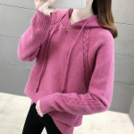 S&uuml;gis- ja talvine naiste kampsun Lazy Wind Loose Pullover Sviiter Pikkade varrukatega kapuutsiga kootud kampsun One Size