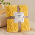 150*200cm &Uuml;lipehme tepitud tekk - Kerge ja kaasaskantav, Ideaalne kontori uinakuteks, autoga telkimiseks, voodi ja diivani jaoks, masinpestav, tekk voodi jaoks 150*200cm kollane