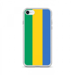 Coque pour iPhone &ndash; PIXELFORMA &ndash; iPhone 7 &ndash; Drapeau du Gabon &ndash; Vert, Jaune &ndash; Design l&eacute;ger