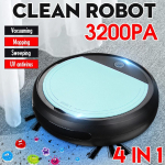Nutikas Robot 4-&uuml;hes 3200pa USB Automaatne Nutikas P&uuml;hkimisrobot UV Sterilisaator P&uuml;hkija Tolmuimeja black&pink