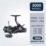 Kahe piduri disainiga p&uuml;&uuml;girull 5.2:1 suure kiiruse suhtega &uuml;litugev metalltraadist tass, vahetatav vasak- ja parempoolne topelt mahalaaditav p&ouml;&ouml;rlev ratas SNK3000