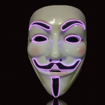 LED-valgusmask V Party Cosplay maskimask Anon&uuml;&uuml;mne Guy Fawkesi mask t&auml;iskasvanutele one size