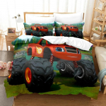 Uus Blaze Multikate Monster Masinad Voodipesukomplekt, Tekikott Voodikomplekt Tekikate Padjap&uuml;&uuml;r, Kuningas Kuninganna &Uuml;heinimese Suurus Poistele T&uuml;drukutele T&auml;iskasvanutele 150x200cm 3pcs
