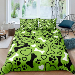 Kodu elamine Luksuslik 3D Koera k&auml;paj&auml;ljega Voodipesukomplekt Luu Tekikott Padjap&uuml;&uuml;r Suurused Queen ja King EL/USA/AU/UK Suurus Tekk Voodipesu 70x133cm