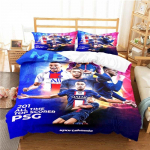 3 tk Jalgpallit&auml;he Voodipesukomplekt Prinditud Tekikott Mugav Hingav Luksuslik Puuvillane Tekk Padjap&uuml;&uuml;r &Uuml;ksik King Queen EU single(135x200cm)