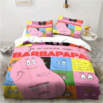 3D multikakomplekt B-Barbapapa tekikott ja padjap&uuml;&uuml;rid Pehme nahas&otilde;bralik &Uuml;hekordne King suurus Lastele S&uuml;nnip&auml;evakingitus 2pcsUsTwin 172x218