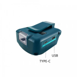Adapter LED T&ouml;&ouml;valgusti Makita 14.4V/18V Li-ion akule BL1830 BL1430 Kahekordne USB-muundur LED-lambiga Makitale