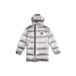 Adidas Originals Metallist sulejope ebas&uuml;mmeetrilise lukuga ja kapuutsiga Meeste &uuml;ler&otilde;ivad H&otilde;bedane GJ6733 S white
