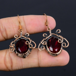 Granaat Ehted, 999 Vasktraadiga M&auml;hitud K&otilde;rvar&otilde;ngad, K&auml;sitsi Valmistatud V&auml;&auml;riskividega Ehted K&otilde;rvar&otilde;ngad M&auml;lestusp&auml;evaks 2.55 Inches