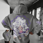 Anime Huppar One Piece Luffy Gear5 Nika Meestele Naistele Streetwear Puuvillane Dressipluus &Uuml;le suuruse vabaaja Huppar Graafiline Huppar M