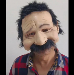 Pooln&auml;gu V&auml;ike Vanamehe Mask Halloweeni Lateksist Tegelase Mask Peakomplekt Rollim&auml;ng Vanaisa Naljakas Rekvisiit