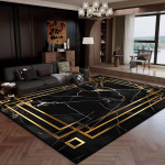 Luksuslik must kuldne VAIP elutuppa Dekoor Magamistuba Pestav Kaasaegne Suure pindalaga vaibad Libisemiskindel Lounge-vaip Kohvilaua alus 80x160cm