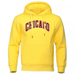 Chicago korvpallivorm T&auml;navaprindiga kapuuts Meeste isikup&auml;ra avarad riided Taskuga pullover kapuutsiga pehme mugav kapuuts S