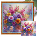 1 komplekt t&auml;is tikand puuvillane niit 11CT tr&uuml;kitud fantaasia lilled ristpistes komplektid DIY kunst kaunistus kodukaunistused 40x40cm