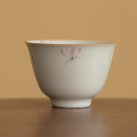 1 tk Hiina traditsiooni keraamiline teetass, k&auml;sitsi maalitud roosa orhidee teekauss, k&auml;sitsi valmistatud portselanist teetass 40 ml 6x4.2cm 40ml